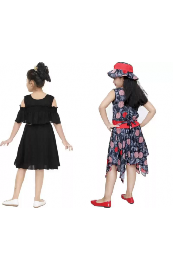 Girls Midi/Knee Length Casual Dress
